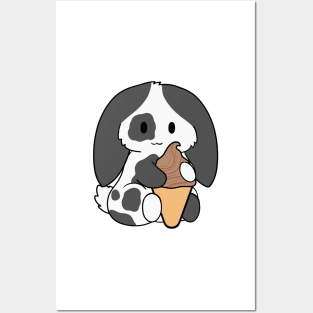 Spotted Black Bunny Ice Cream Chocolate Posters and Art